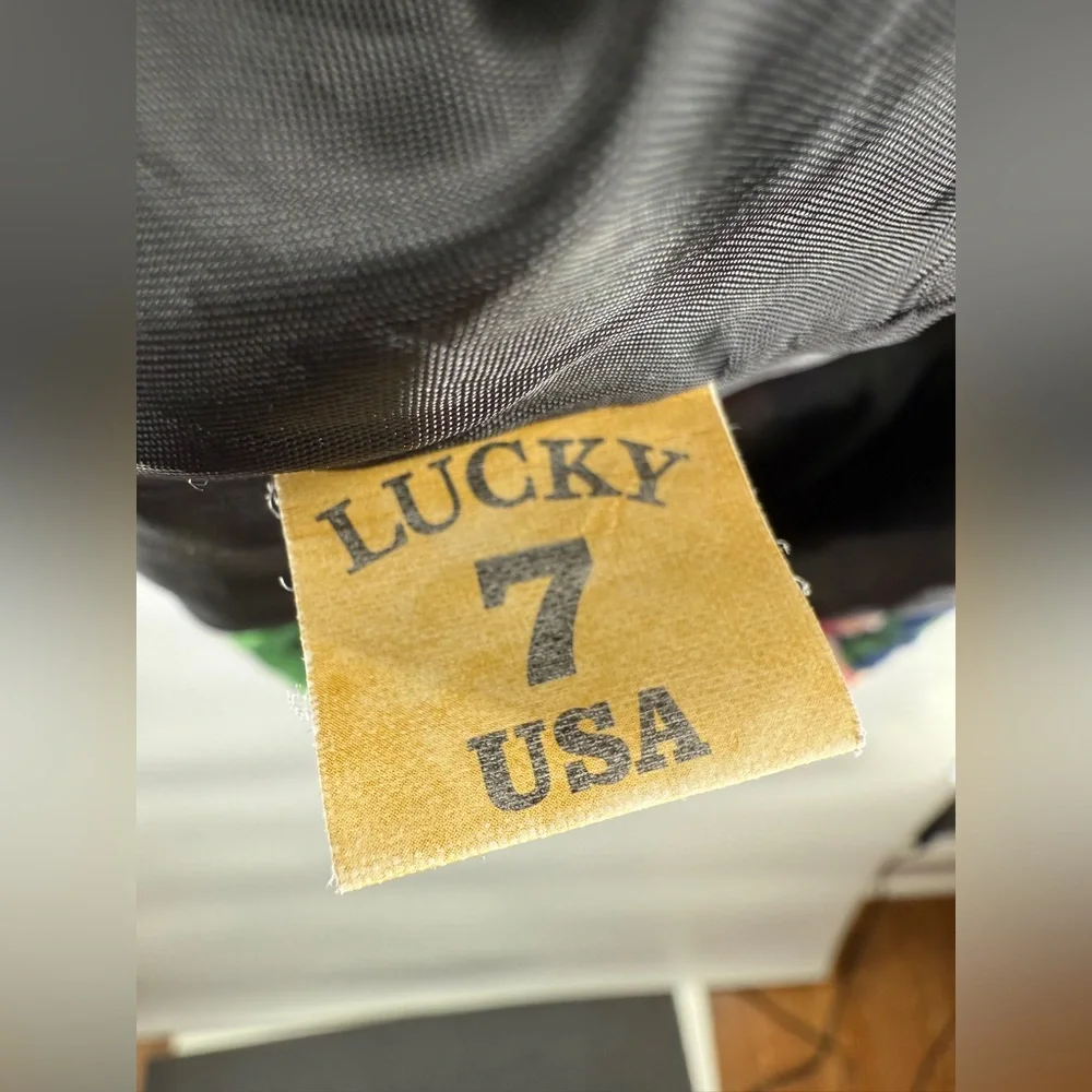 EUC Lucky 7 Tropical Print Miami Beach Drawstring Backpack